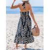 imageCUPSHE Womens Midi Dress Halter Paisley Sleeveless Cutout Waist Long Beach Boho Summer DressNavy Paisley