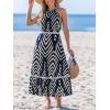 imageCUPSHE Womens Midi Dress Halter Paisley Sleeveless Cutout Waist Long Beach Boho Summer DressNavy Paisley
