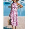 imageCUPSHE Womens Midi Dress Halter Paisley Sleeveless Cutout Waist Long Beach Boho Summer DressPink Paisley
