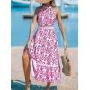 imageCUPSHE Womens Midi Dress Halter Paisley Sleeveless Cutout Waist Long Beach Boho Summer DressPink Paisley