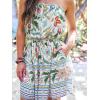 imageCUPSHE Womens Mini Dress Strapless Ruffled Sleeveless Floral Belted A Line Short Beach Summer Dresses 2025Green Floral