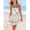 imageCUPSHE Womens Mini Dress Strapless Ruffled Sleeveless Floral Belted A Line Short Beach Summer Dresses 2025White