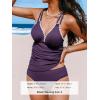 imageCUPSHE Womens Tankini Set Two Piece Bathing Suit Tummy Control Crisscross Back Tie Mid Rise Shell StitchedPlum Purple