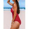 imageCUPSHE Womens Tankini Set Two Piece Bathing Suit Tummy Control Crisscross Back Tie Mid Rise Shell StitchedRed