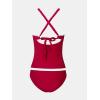 imageCUPSHE Womens Tankini Set Two Piece Bathing Suit Tummy Control Crisscross Back Tie Mid Rise Shell StitchedRed