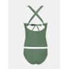 imageCUPSHE Womens Tankini Set V Neck Crisscross Adjustable Straps Cutout Two Piece Swimsuit Mid Rise RuchedPforest Green