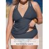 imageCUPSHE Womens Tankini Set V Neck Crisscross Adjustable Straps Cutout Two Piece Swimsuit Mid Rise RuchedPgrey