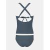 imageCUPSHE Womens Tankini Set V Neck Crisscross Adjustable Straps Cutout Two Piece Swimsuit Mid Rise RuchedPgrey