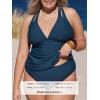 imageCUPSHE Womens Tankini Set V Neck Crisscross Adjustable Straps Cutout Two Piece Swimsuit Mid Rise RuchedPnavy Blue
