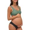 imageCUPSHE Womens Maternity Bikini Sets Pregnancy Swimsuit Low Rise Scalloped Scoop Neck Adjustable Straps Back HookOlive GreenBlack