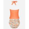 imageCUPSHE Tankini Bathing Suit for Women Halter Deep V Cowl Neck Low Back SwimsuitApricotFloral