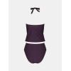 imageCUPSHE Tankini Bathing Suit for Women Halter Deep V Cowl Neck Low Back SwimsuitPlum Purple