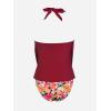 imageCUPSHE Tankini Bathing Suit for Women Halter Deep V Cowl Neck Low Back SwimsuitRedFloral