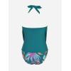imageCUPSHE Tankini Bathing Suit for Women Halter Deep V Cowl Neck Low Back SwimsuitTeal BlueTropical