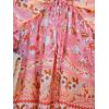 imageCUPSHE Women Casual Boho Sundress Summer Floral Print Tie Front Dress 34 Sleeves Paisley Beach Mini DressesPink