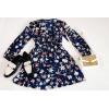 imageCUPSHE Women Floral Ruffle Summer Dress Surplice V Neck Long Peasant Sleeve Elastic Waist Flowy Casual Holiday Mini DressBlue Floral