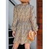 imageCUPSHE Women Floral Ruffle Summer Dress Surplice V Neck Long Peasant Sleeve Elastic Waist Flowy Casual Holiday Mini DressYellow Floral