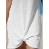 imageCUPSHE Women Swimsuit Cover Ups Short Sleeve Waffle Twist Front Summer Mini Beach Coverup DressWhite