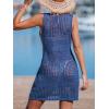 imageCUPSHE Women Swimsuit Crochet Sleeveless Cover Ups Summer Hollow Out Knit Bathing Suit Beach Coverup DressBlue
