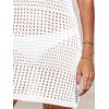 imageCUPSHE Women Swimsuit Crochet Sleeveless Cover Ups Summer Hollow Out Knit Bathing Suit Beach Coverup DressWhite