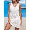 imageCUPSHE Women Swimsuit Crochet Sleeveless Cover Ups Summer Hollow Out Knit Bathing Suit Beach Coverup DressWhite