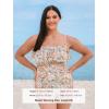 imageCUPSHE Women Swimsuit Plus Size One Piece Bathing Suit Flowy Ruffle Trim Ruched Front Tummy ControlBeigeOrange Floral