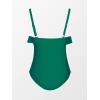 imageCUPSHE Women Swimsuit Plus Size One Piece Bathing Suit Flowy Ruffle Trim Ruched Front Tummy ControlDark Green