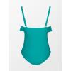 imageCUPSHE Women Swimsuit Plus Size One Piece Bathing Suit Flowy Ruffle Trim Ruched Front Tummy ControlTeal