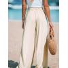 imageCUPSHE Women Wide Leg Pants High Waisted Trousers Linen Palazzo Lounge Beach Cover Ups Flowy PantsBeige