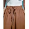 imageCUPSHE Women Wide Leg Pants High Waisted Trousers Linen Palazzo Lounge Beach Cover Ups Flowy PantsBrown