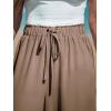 imageCUPSHE Women Wide Leg Pants High Waisted Trousers Linen Palazzo Lounge Beach Cover Ups Flowy PantsCoffee