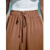 imageCUPSHE Women Wide Leg Pants High Waisted Trousers Linen Palazzo Lounge Beach Cover Ups Flowy PantsDark Brown