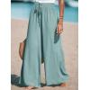 imageCUPSHE Women Wide Leg Pants High Waisted Trousers Linen Palazzo Lounge Beach Cover Ups Flowy PantsGreen