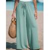 imageCUPSHE Women Wide Leg Pants High Waisted Trousers Linen Palazzo Lounge Beach Cover Ups Flowy PantsGreen