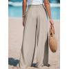 imageCUPSHE Women Wide Leg Pants High Waisted Trousers Linen Palazzo Lounge Beach Cover Ups Flowy PantsGrey