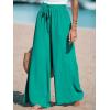 imageCUPSHE Women Wide Leg Pants High Waisted Trousers Linen Palazzo Lounge Beach Cover Ups Flowy PantsMint Green