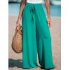 imageCUPSHE Women Wide Leg Pants High Waisted Trousers Linen Palazzo Lounge Beach Cover Ups Flowy PantsMint Green