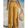 imageCUPSHE Women Wide Leg Pants High Waisted Trousers Linen Palazzo Lounge Beach Cover Ups Flowy PantsYellow Mustard