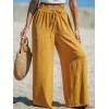 imageCUPSHE Women Wide Leg Pants High Waisted Trousers Linen Palazzo Lounge Beach Cover Ups Flowy PantsYellow Mustard