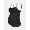 imageCUPSHE Womens Maternity One Piece Swimsuit Adjustable Strap Ruched Shell Stitched Back Cutout Bathing Suit for PregnancyBlack