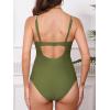 imageCUPSHE Womens Maternity One Piece Swimsuit Adjustable Strap Ruched Shell Stitched Back Cutout Bathing Suit for PregnancyGreen
