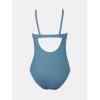 imageCUPSHE Womens Maternity One Piece Swimsuit Adjustable Strap Ruched Shell Stitched Back Cutout Bathing Suit for PregnancySlate Blue