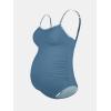 imageCUPSHE Womens Maternity One Piece Swimsuit Adjustable Strap Ruched Shell Stitched Back Cutout Bathing Suit for PregnancySlate Blue