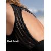 imageCUPSHE Womens One Piece Swimsuit Bathing Suit Tummy Control High Neck Cutout Back Hook Mesh SwimwearBlack