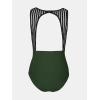 imageCUPSHE Womens One Piece Swimsuit Bathing Suit Tummy Control High Neck Cutout Back Hook Mesh SwimwearDark Green