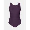 imageCUPSHE Womens One Piece Swimsuit Bathing Suit Tummy Control High Neck Cutout Back Hook Mesh SwimwearDeep Purple
