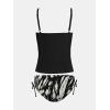 imageCUPSHE Womens Tankini Sets Two Piece Swimsuit Scoop Neck Ruched Adjustable Straps Drawstring Mid RiseBlack