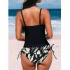 imageCUPSHE Womens Tankini Sets Two Piece Swimsuit Scoop Neck Ruched Adjustable Straps Drawstring Mid RiseBlack