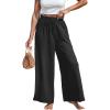 imageCUPSHE Women Wide Leg Pants High Waisted Trousers Linen Palazzo Lounge Beach Cover Ups Flowy PantsBlack