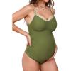 imageCUPSHE Womens Maternity One Piece Swimsuit Adjustable Strap Ruched Shell Stitched Back Cutout Bathing Suit for PregnancyGreen